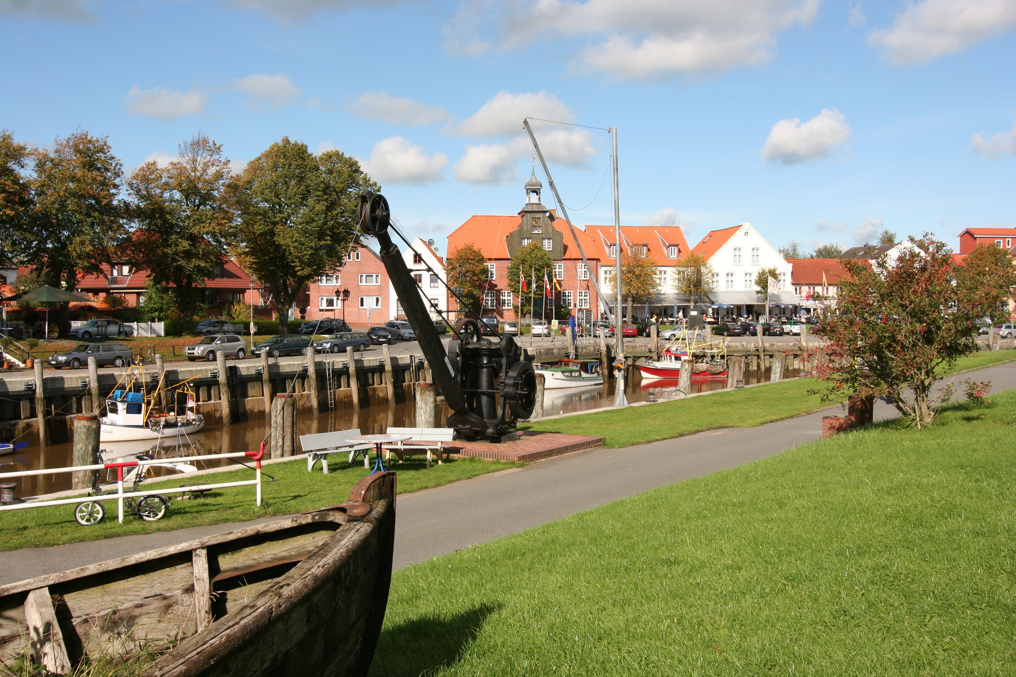 Blick auf den Hafen von Tönning